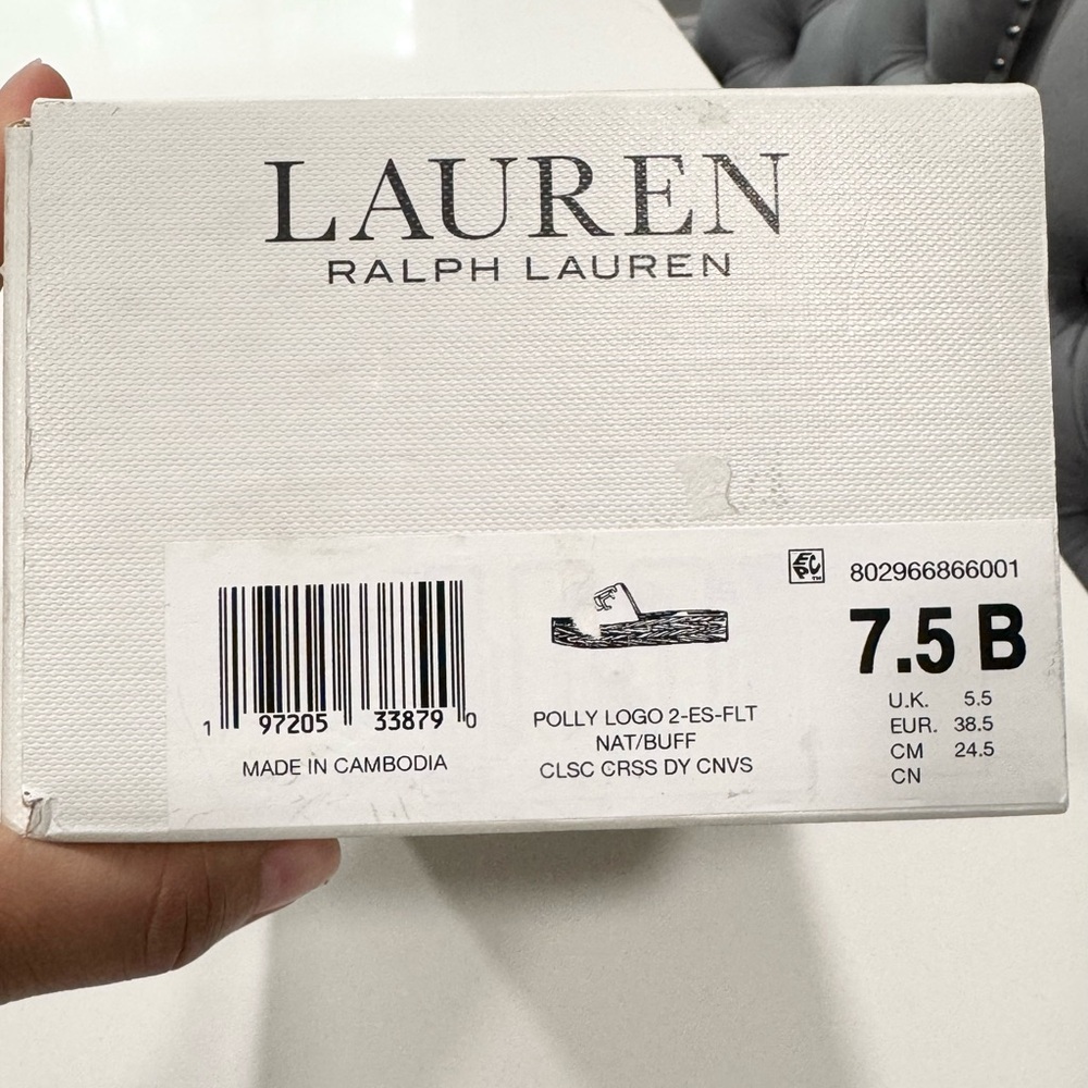 Ralph Lauren Tan RL Logo Espadrille Platform Slides - Picture 5 of 5